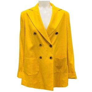 KITON MUSTARD YELLOW DOUBLE BREASTED BLAZER